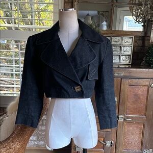 ZANG TOI Bergdorff VINTAGE 1980 80'S Goodman Cropped DENIM JACKET 8
